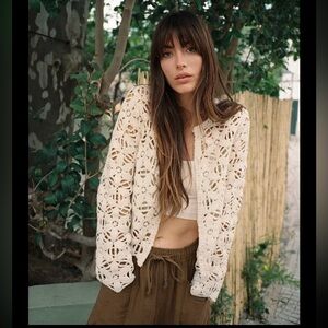 Zara sequin macramé jacket ,2025